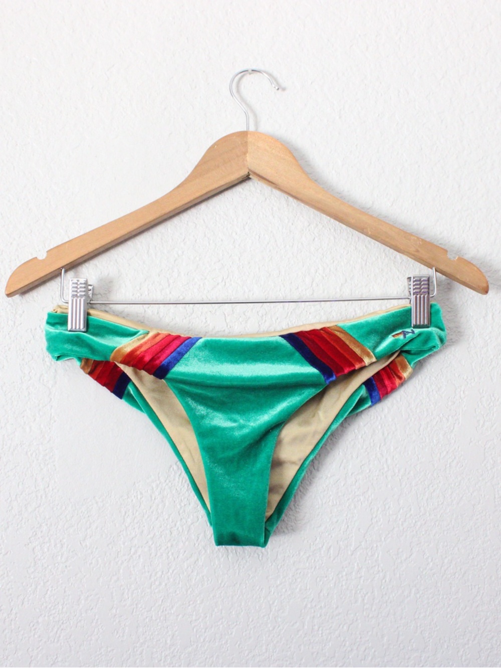 Aviator Nation Green with Rainbow Stripe Bikini - Picture 5 of 11